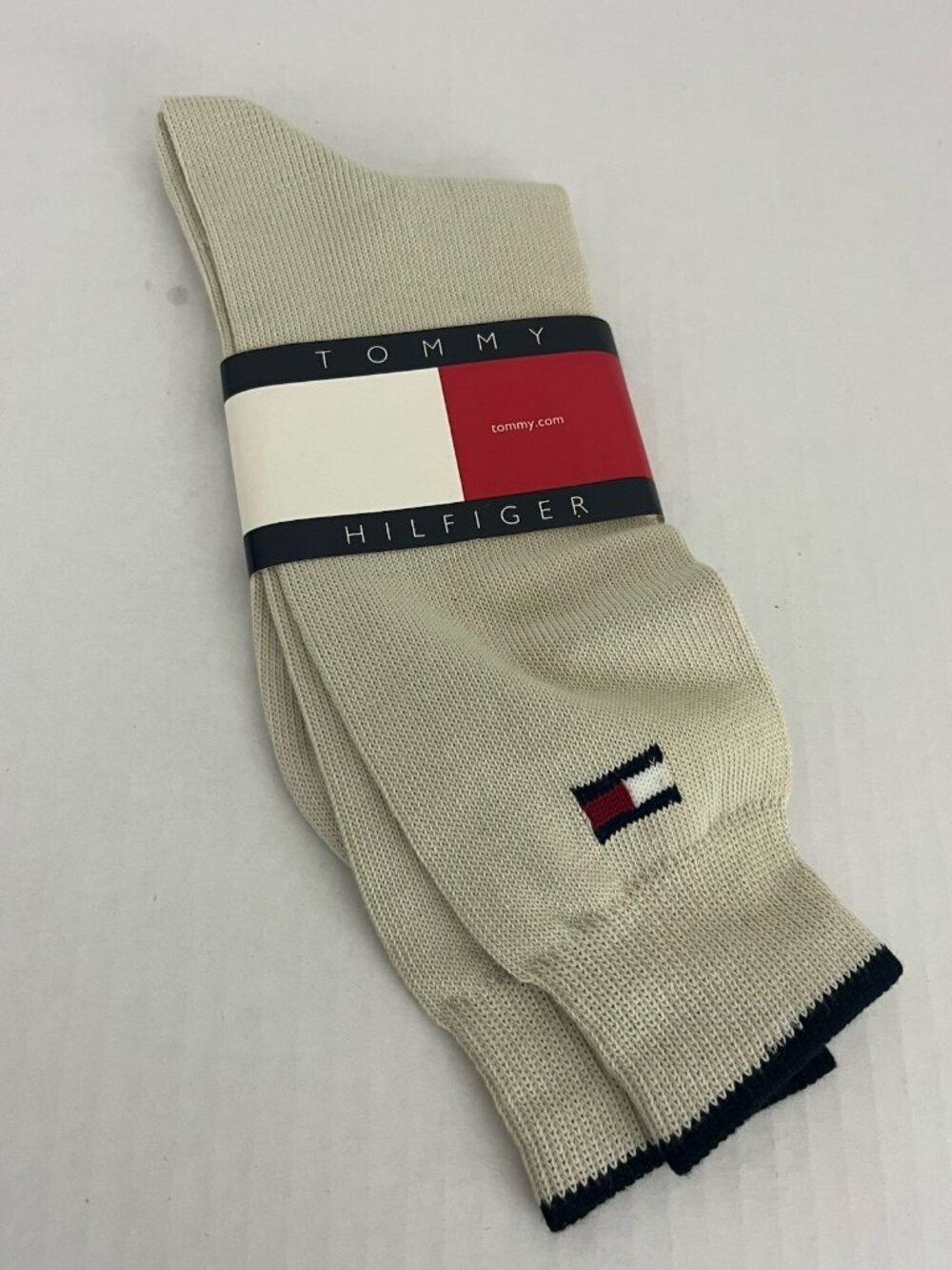 Vintage Tommy Hilfiger Men's 10-13 Dress Socks Combed Cotton Khaki Tan Beige